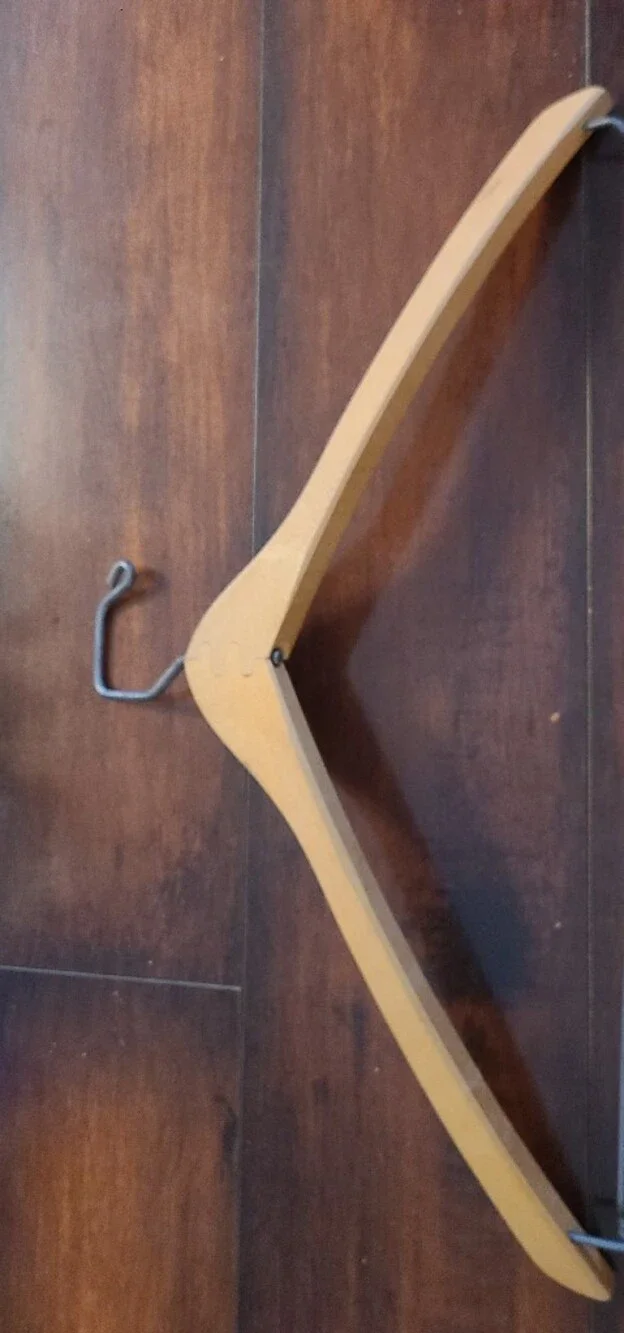 Mid Century Batts Wooden Suit Hangers w/ Trouser Bar Vintage Closet Lot 3